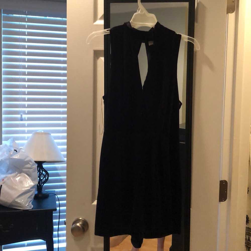 Black velvet romper
